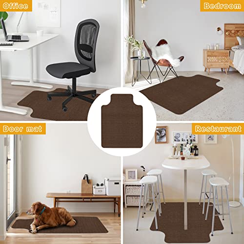 Hardwood/Tile Floor Chair Mat,Rolling Chair Mat,Protects Floors,Suitable for Home,Work,Game,Non-Slip Not Stuck Wheel,Easy to Clean,with Lip,Coffee(48"x36")