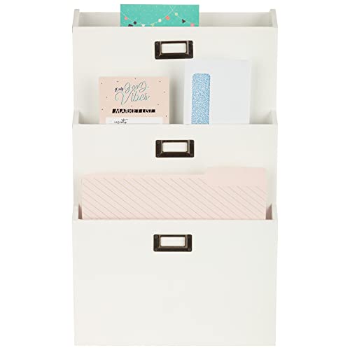 Gallery Solutions 3-Piece Wall Organizer Command Center Set with Storage and Monthly Calendar, White Memo Boards, 14 x 22