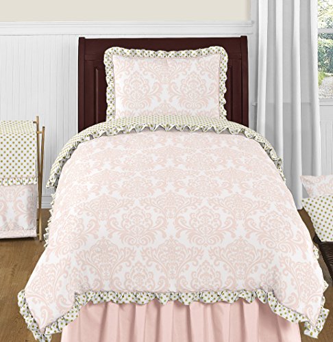 Fabric Memory/Memo Photo Bulletin Board for Blush Pink White Damask and Gold Polka Dot Amelia Collection