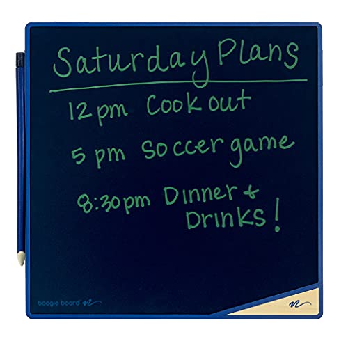 Boogie Board VersaTiles Memo Board for Home and Office, Whiteboard Alternative with 8.25x8.25” LCD Memo Board, Instant Erase, VersaPencil Stylus (Blue)