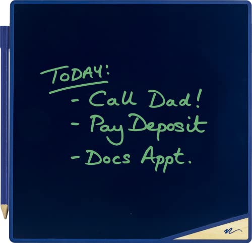Boogie Board VersaTiles Memo Board for Home and Office, Whiteboard Alternative with 8.25x8.25” LCD Memo Board, Instant Erase, VersaPencil Stylus (Blue)