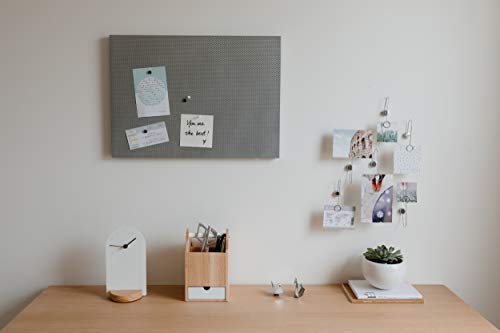 Umbra Bulletboard – Cork Board, Bulletin Board and Magnetic Board for walls – Modern Look with Dual Surface Design – Includes 12 Pushpins and 12 Magnets, 21x15 Inches