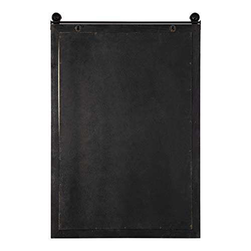 Kate and Laurel Cates Modern Farmhouse Barn Door Wood Framed Galvanized Metal Magnetic Memo Board, Rustic Brown