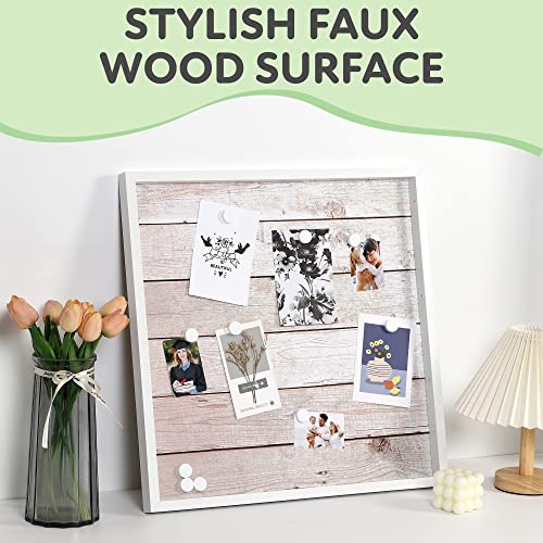 Houseables Picture Frame Collages, Magnetic Picture Boards Display, 20” x 20”, Light Rustic Wood, Hanging Photo Board, w/Clips, 10 Magnets, for Polaroids, Postcards, Memo, Art, Dorm, Wall, Bulletin
