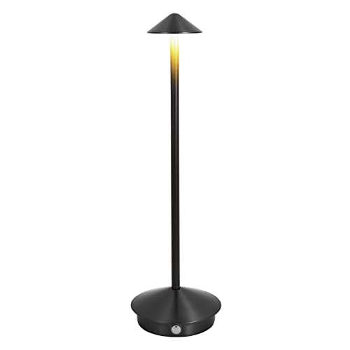 LIGHTJXDS Cordless Table Lamp, Portable LED Desk Lamp, Mordern Rechargeable Nightstand Lamp in Aluminum, Dimmable Table Light for Indoor Outdoor (Black)