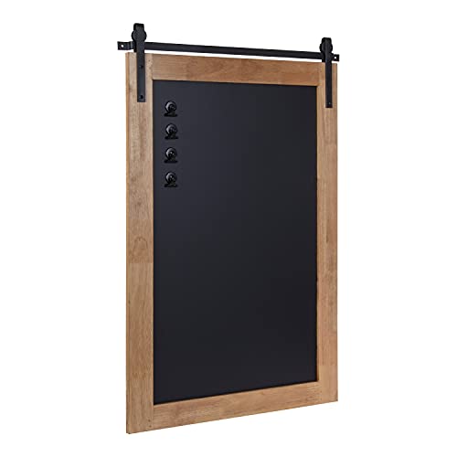 Kate and Laurel Samuels Wood Framed Chalkboard, 24 x 36, Rustic Brown and Charcoal, Magnetic Modern Farmhouse Wall Hanging Chalkboard
