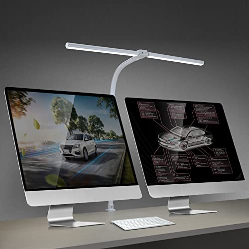 Modern Dual-Head LED Desk Lamp with Clamp