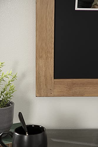 Kate and Laurel Samuels Wood Framed Chalkboard, 24 x 36, Rustic Brown and Charcoal, Magnetic Modern Farmhouse Wall Hanging Chalkboard