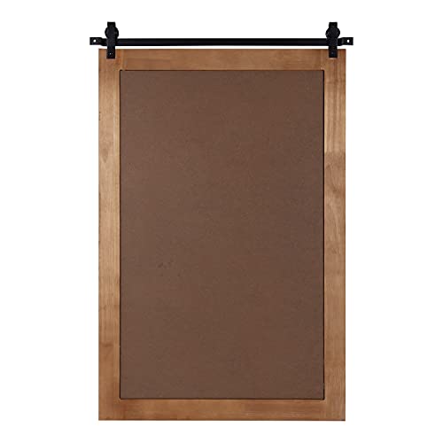 Kate and Laurel Samuels Wood Framed Chalkboard, 24 x 36, Rustic Brown and Charcoal, Magnetic Modern Farmhouse Wall Hanging Chalkboard