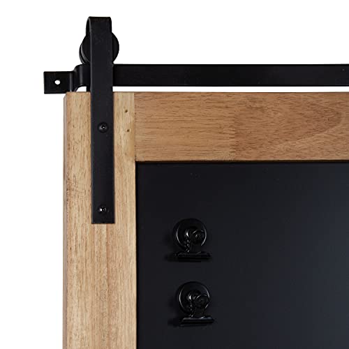 Kate and Laurel Samuels Wood Framed Chalkboard, 24 x 36, Rustic Brown and Charcoal, Magnetic Modern Farmhouse Wall Hanging Chalkboard