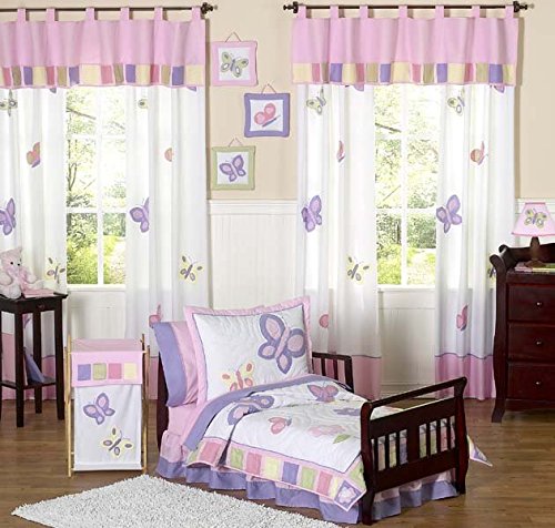 Pink and Purple Butterfly Fabric Memory/Memo Photo Bulletin Board by Sweet Jojo Designs