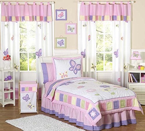 Pink and Purple Butterfly Fabric Memory/Memo Photo Bulletin Board by Sweet Jojo Designs