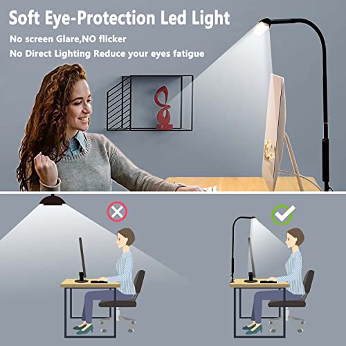 Aunkazey 37.4" Wide Architect Clamp Desk Lamps for Home Office,30W 2800LM Brightest Led Workbench Desk Light,3 Modes and 5 Brightness Tall Desk Lamp for Monitor Studio Reading