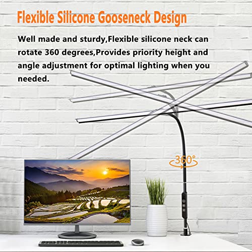 Aunkazey 37.4" Wide Architect Clamp Desk Lamps for Home Office,30W 2800LM Brightest Led Workbench Desk Light,3 Modes and 5 Brightness Tall Desk Lamp for Monitor Studio Reading
