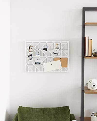 Umbra Trigon, Wall Mounted Bulletin Board, Magnetic Board, and Message Board, White