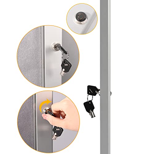 corpuwn Locking Enclosed Bulletin Board Aluminum Memo Board Wall Mount Noticeboard with Rubber Seal Tamperproof Single Door Display Case for Indoor Or Outdoor Use , 26.8×20 in