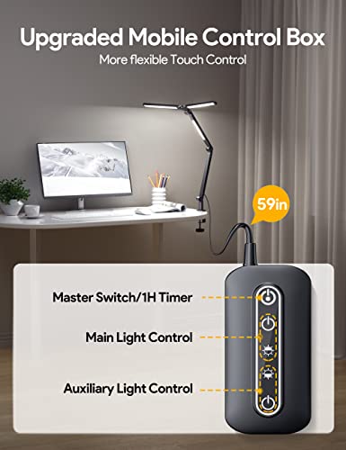 Adjustable LED Desk Lamp with Clamp and Timer