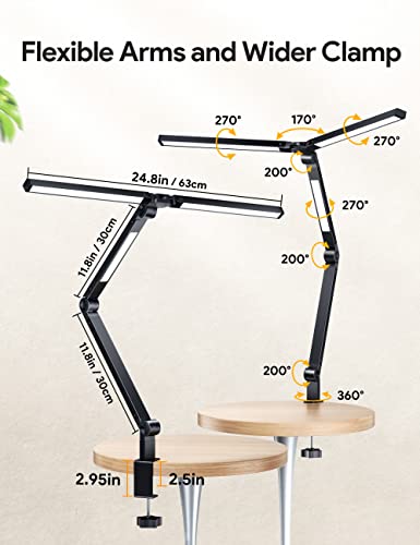 Adjustable LED Desk Lamp with Clamp and Timer
