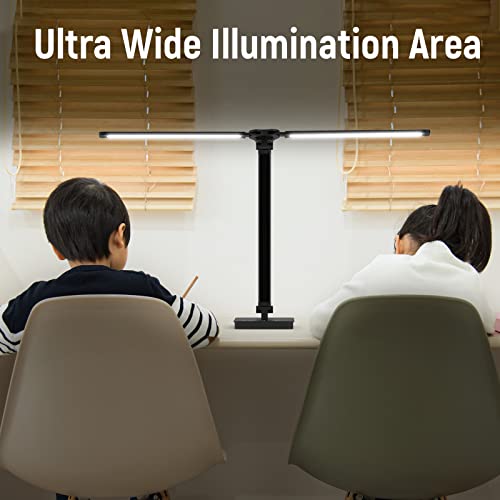 Adjustable Foldable Desk Lamp for Home Office - Double Swing Arm Bright LED Desk Light, Eye-Caring Architect Task Lamp, Touch Control Desktop Lamp Dimmable Table Desk Light for Work/Study/Craft