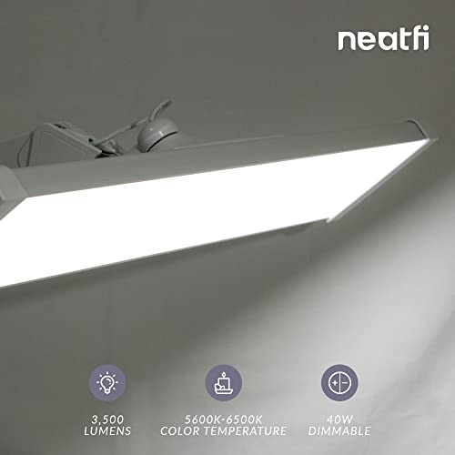 Neatfi 3,500 Lumens Ultra Task Lamp, 26 Inches Metal Lamp, Dimmable, 45W Super Bright LED Desk Lamp, 270 Pcs SMD LEDs (Non-CCT with Base, White)