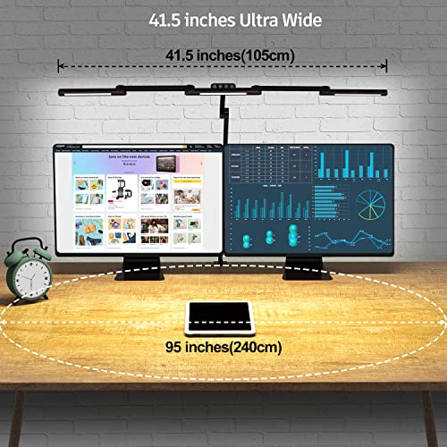 EPABINA Transformable LED Desk Lamp, 41.5" Large Architect Desk Lamp with Clamp, Desk Light with 3 Light Bars for Home Office, 24W Auto Dimming Office Lighting Table Light for L Shaped Desk