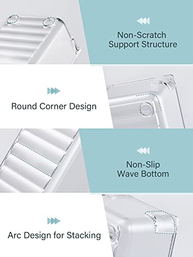 Kootek 28 Pcs Drawer Organizer, 4 Sizes Bathroom Drawer Organizers Trays Clear Plastic Makeup Organizer Vanity Dividers Desk Storage Bins for Jewelry, Kitchen, Bedroom, Office