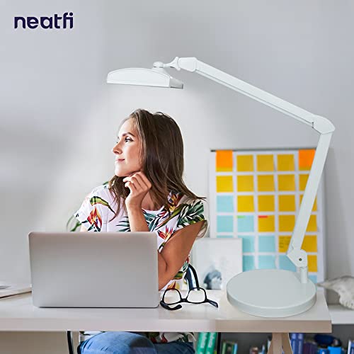 Neatfi 3,500 Lumens Ultra Task Lamp, 26 Inches Metal Lamp, Dimmable, 45W Super Bright LED Desk Lamp, 270 Pcs SMD LEDs (Non-CCT with Base, White)