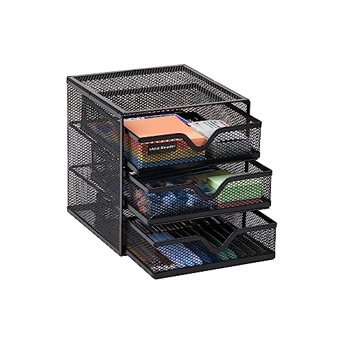 Mind Reader 3 Tier Drawer Organizer, Black