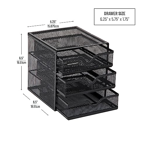 Mind Reader 3 Tier Drawer Organizer, Black
