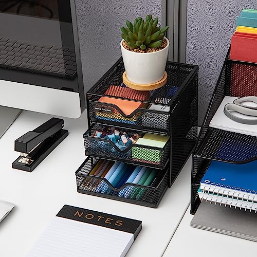 Mind Reader 3 Tier Drawer Organizer, Black