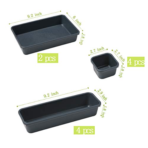 Backerysupply Interlocking Desk Drawer Organizer Separators for Kitchen, Bathroom, Makeup, Office (Set of 10)