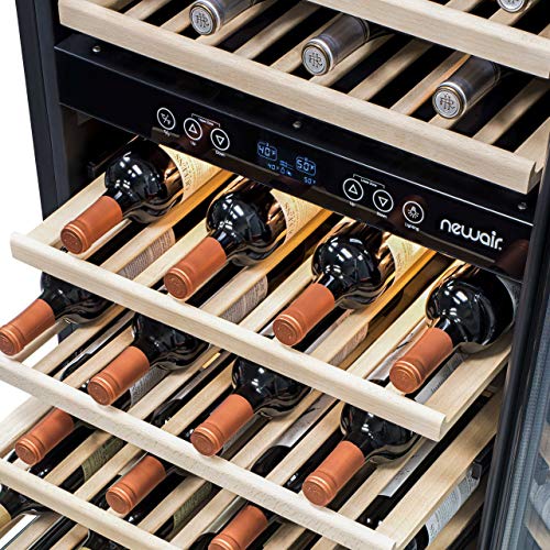 NewAir AWR-1160DB Premier Gold Series 116 Bottle Built-In Wine Cooler, Stainless Steel/Black