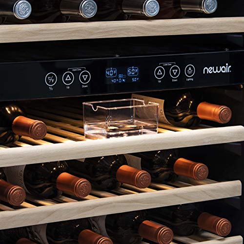 NewAir AWR-1160DB Premier Gold Series 116 Bottle Built-In Wine Cooler, Stainless Steel/Black
