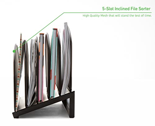 Black Alloy Steel Desk Organizer by Mind Reader