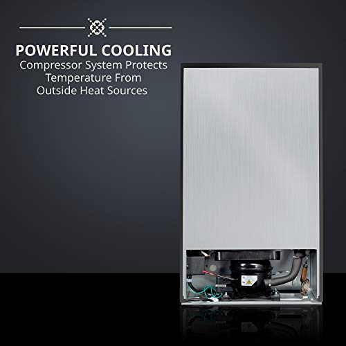 Ivation 43 Bottle Dual Zone Wine Cooler Refrigerator w/Lock | Large Freestanding Wine Cellar For Red, White, Champagne & Sparkling Wine | 41f-64f Digital Temperature Control Fridge Stainless Steel