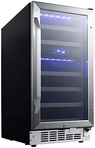EdgeStar CWR263DZ 15 Inch Wide 23 Bottle Built-In Wine Cooler with Dual Cooling Zones