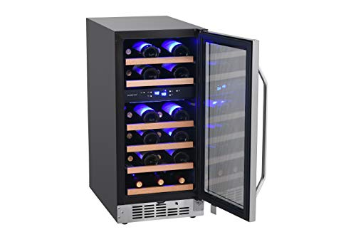 EdgeStar CWR263DZ 15 Inch Wide 23 Bottle Built-In Wine Cooler with Dual Cooling Zones