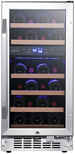 EdgeStar CWR263DZ 15 Inch Wide 23 Bottle Built-In Wine Cooler with Dual Cooling Zones