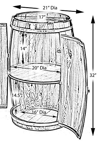 Vintiquewise Wooden Wine Barrel Shaped Wine Holder, Bar Storage Lockable Storage Cabinet