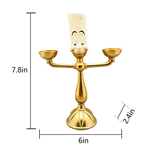 LJWW Beauty and The Beast Candle Holder Candle Holder Ornament Alarm Clock Ornament Retro Home Decoration Collection Resin Ornament- Birthday Gift (1 Set Contains 3)