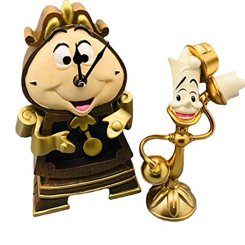 LJWW Beauty and The Beast Candle Holder Candle Holder Ornament Alarm Clock Ornament Retro Home Decoration Collection Resin Ornament- Birthday Gift (1 Set Contains 3)