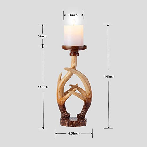 Rustic Farmhouse Antlers Candle Holder Set of 2