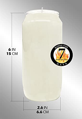 Hyoola 7 Day White Prayer Candles, 20 Pack - 6" Tall Pillar Candles for Religious, Memorial, Party Decor, Vigil and Emergency Use - Vegetable Oil Wax in Plastic Jar Container