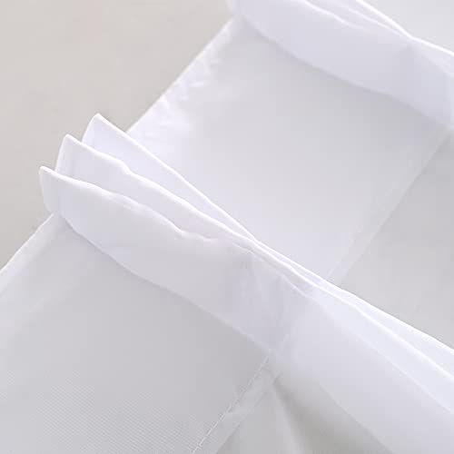 Custom Made White Chiffon Triple Pinch Pleated French Pleat 1 Panel Super Soft Sheer Curtains Window Treatment Voile Drapes Living Room (White, 100W x 84L (1 Panel))