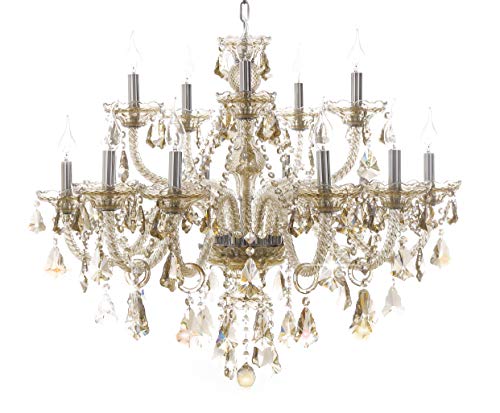 Generic Island Lights Crystals Chandelier 15 Lights Ceiling Fixtures Color Cognac