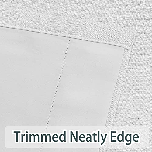 Macochico White Liner Pinch Pleat Curtain 120 Inches Long, Window Treatment Curtain Panel Double Layer Room Darkening Lined Curtain for Living Room,White,50W x 120L,2 Panels