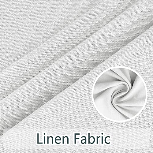 Macochico White Liner Pinch Pleat Curtain 120 Inches Long, Window Treatment Curtain Panel Double Layer Room Darkening Lined Curtain for Living Room,White,50W x 120L,2 Panels