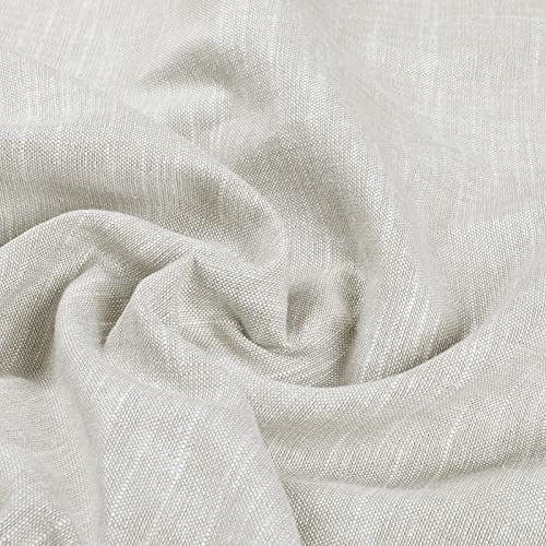TWOPAGES Linen Cotton Blend Curtain Ivory Beige Drape for Kitchen Living Room 102 Inches Long, Light Filtering Pinch Pleated Curtain Window Treatment (58W x 102L Inches, 1 Panel)