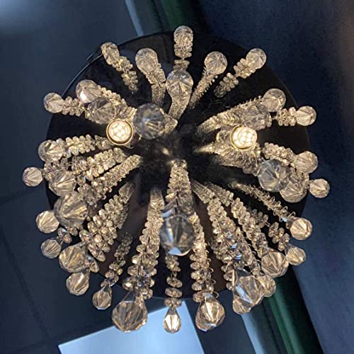 3 Lights Mini Crystal Flushmount Chandelier Fixture, Crystal Ceiling Lamp, H10.4 X W9.8, Elegant Modern Flush Mount Ceiling Light for Bedroom, Hallway, Bar, Living Room, Dining Room, Chrome(G9 Base)