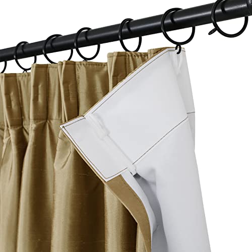ChadMade Light Filtering Vertical Dupioni Silk Drape Window Treatment, Pinch Pleat Privacy Room Darkening Curtain for Sliding Grass Door, 52 x 96 Inches - Antique